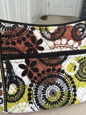 Vera Bradley Quilted Crossbody in Brown, Olive & Black